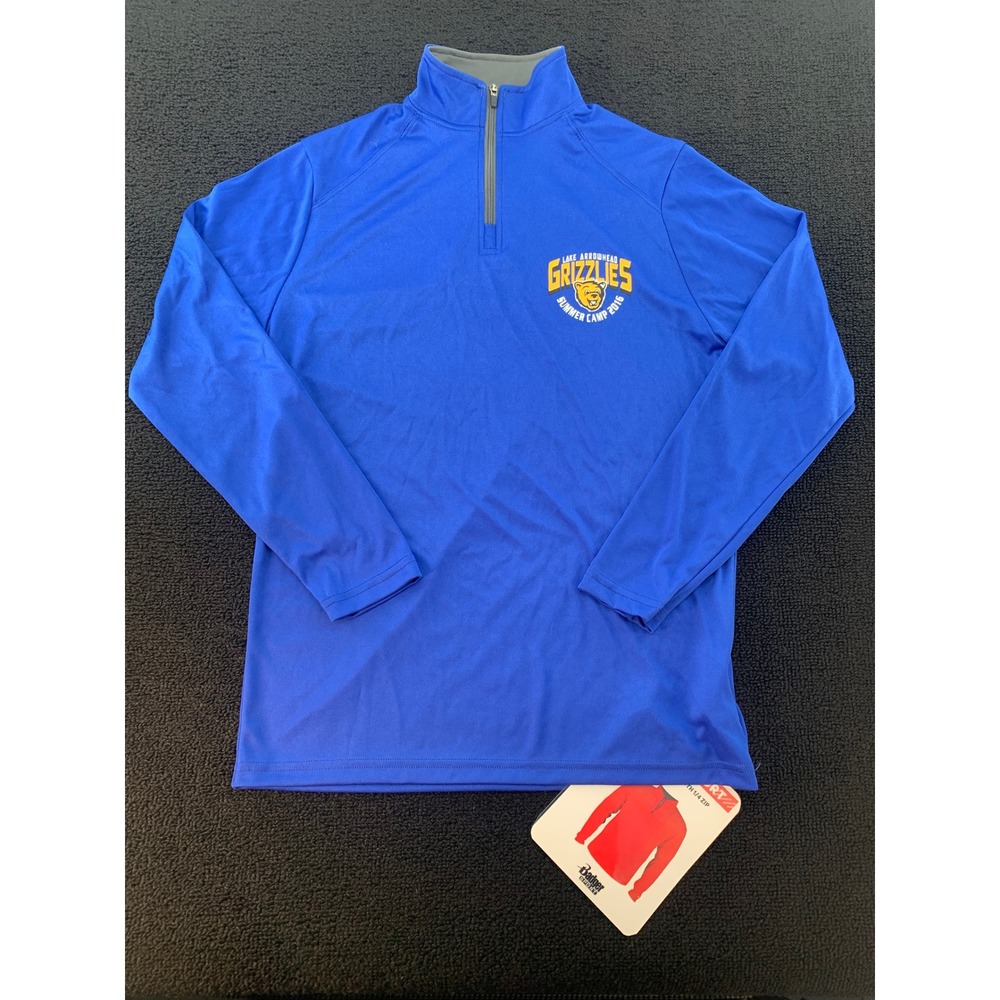 Badger Sport Youth Medium Blue Lake Arrowhead Grizzlies Summer Camp 2016 1/4 Zip